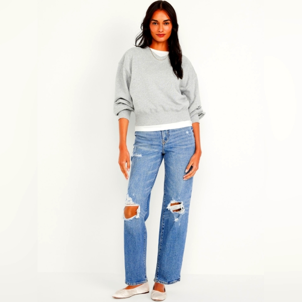Old Navy Boyfriend Raw Hem Straight Leg Jeans